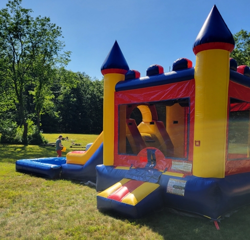 Small Blue Bounce house combo (Wet or dry) pool attachment