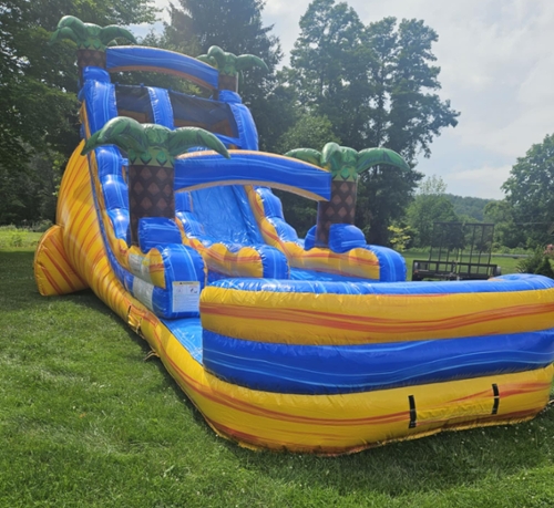 18' Lava falls single lane waterslide with pool