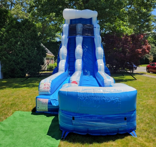 18' Tidal wave single lane waterslide with splash pad